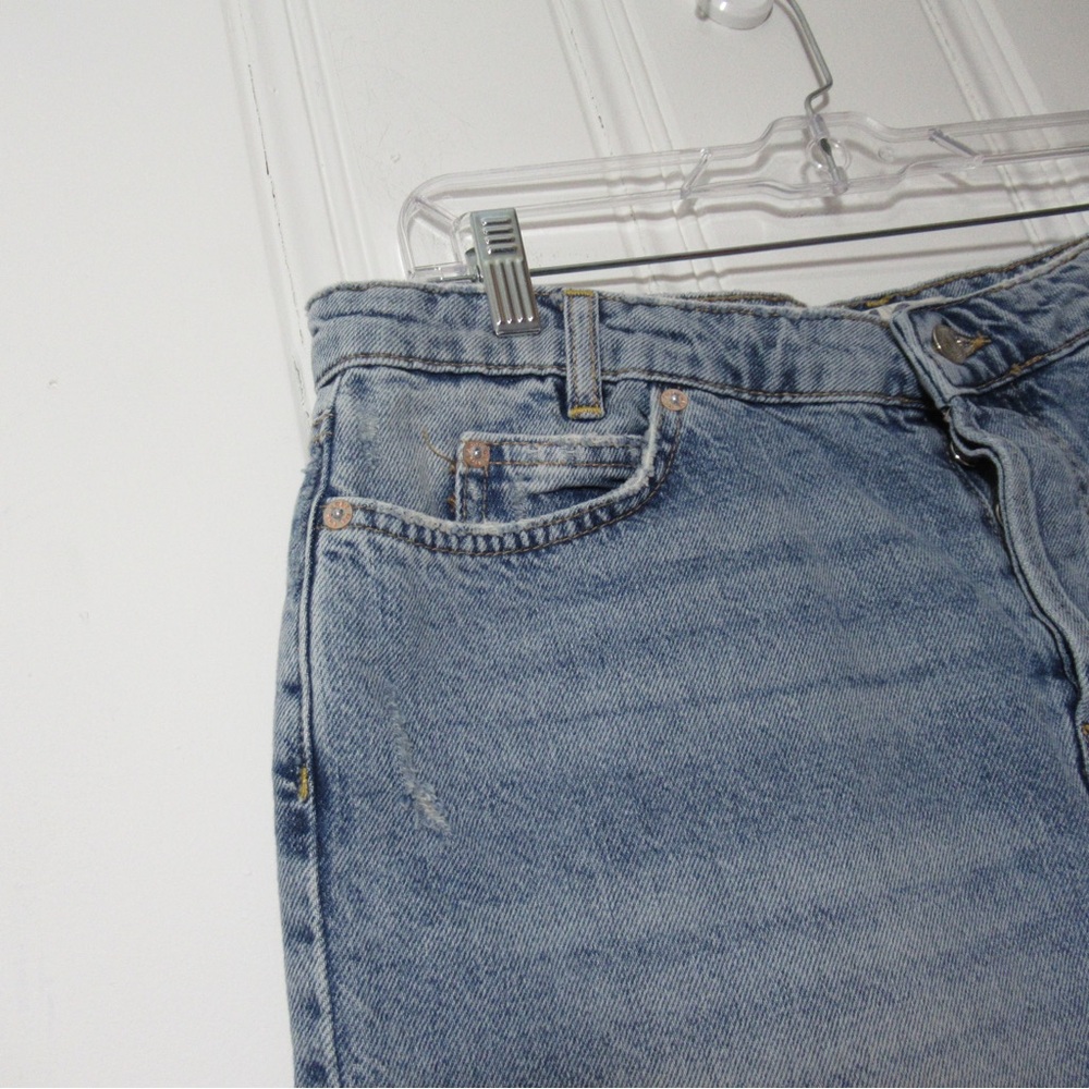 Free People We The Free Frayed Denim Mini Skirt Size 12 - Picture 5 of 12